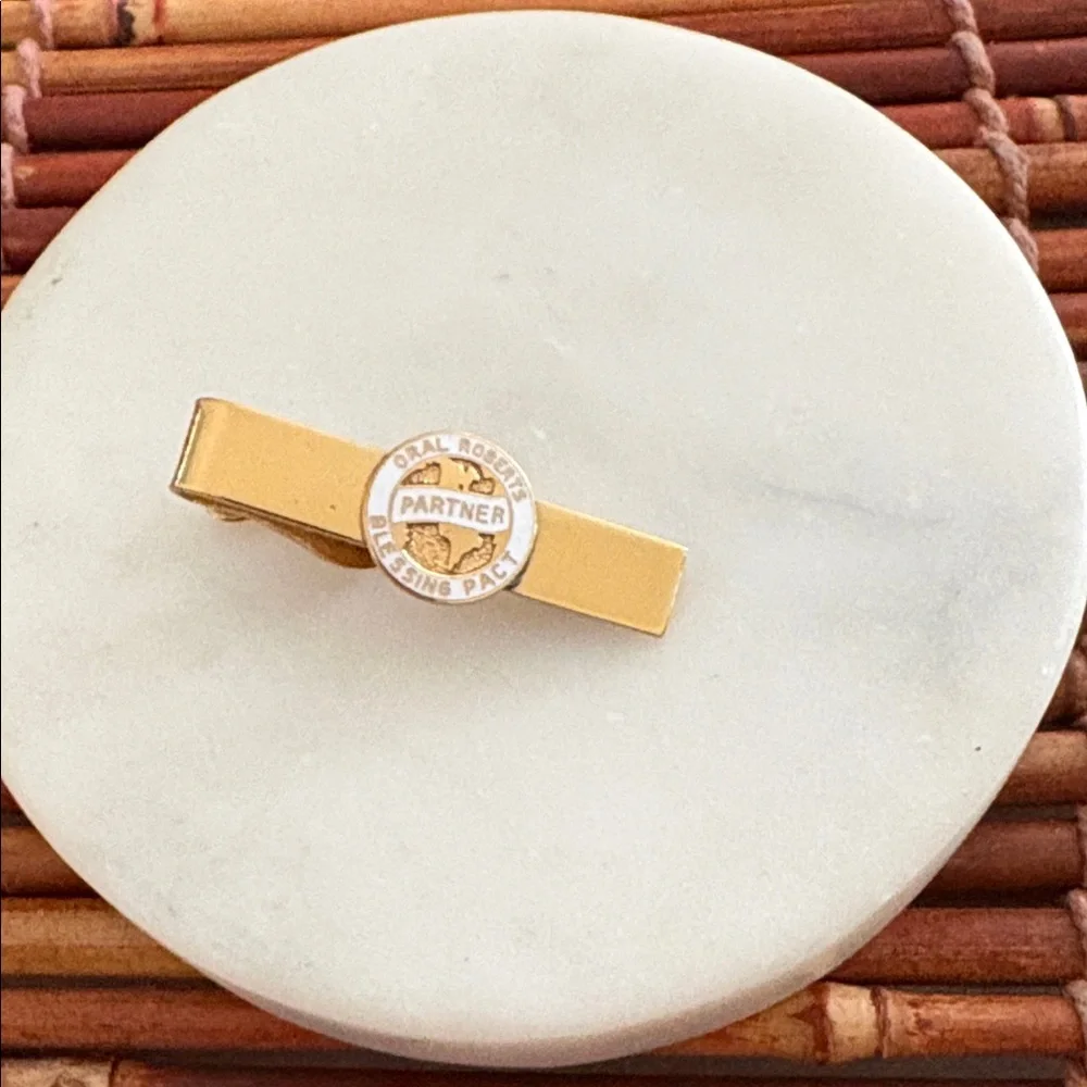 Gold Tone Tie Clip with Oral Robert’s Partner Logo